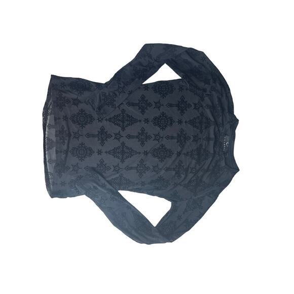 Killstar Sheer Mesh Long Sleeve Top Medium Black - Picture 2 of 8